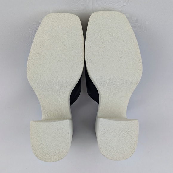 Free People Zoe Platform Sandal Leather Chunky Heel Black White 8 EU38 NWOB - Picture 13 of 14